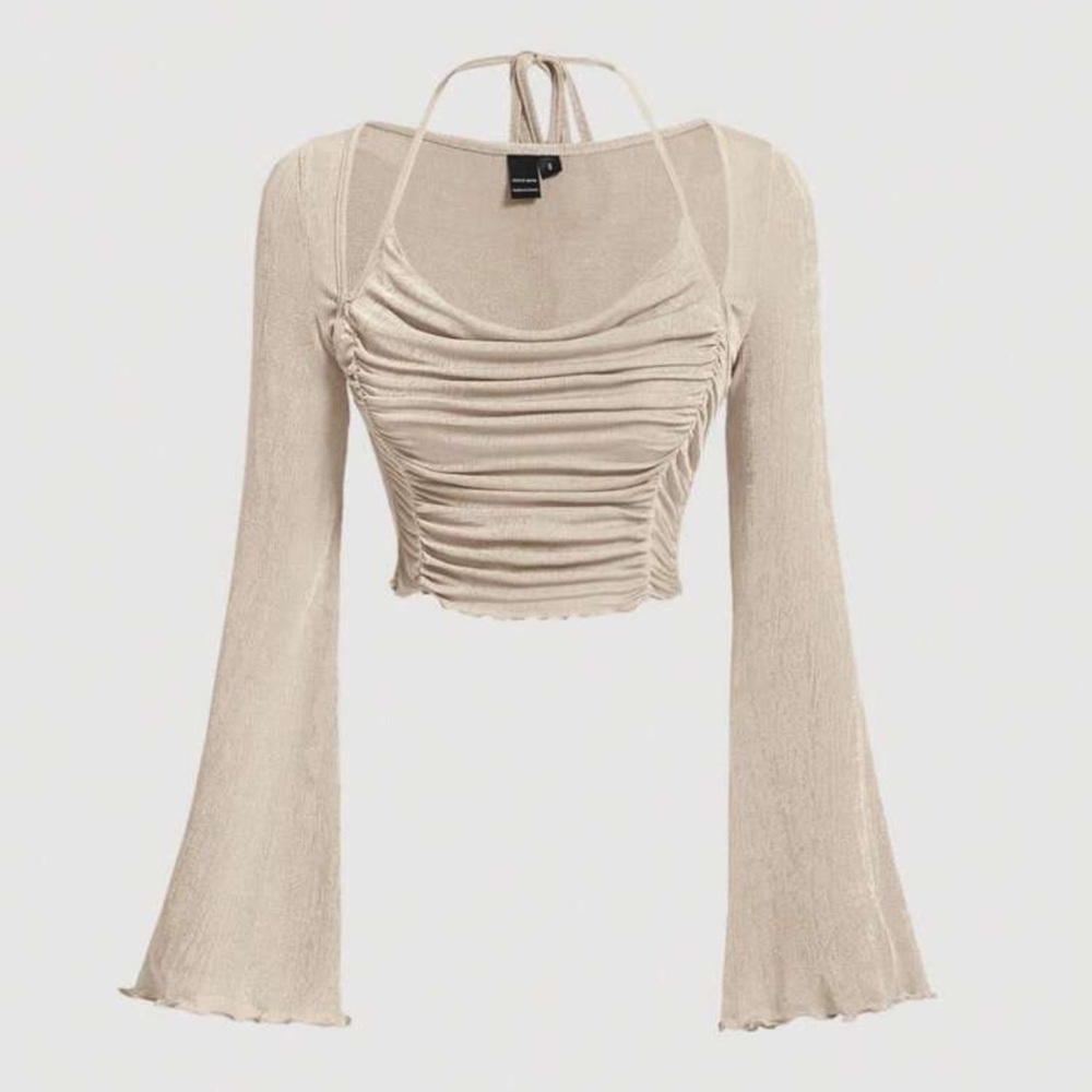 Cream Long Sleeve Top
